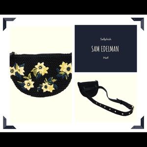 Sam Edelman Embroidered Straw Bag